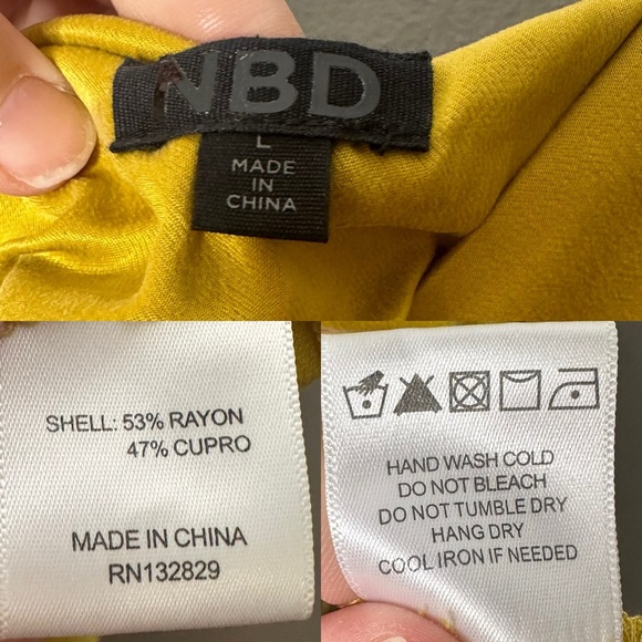 NBD Saanvi Gown Slip Dress in Vibrant Mustard Yellow Size Large - Picture 11 of 12